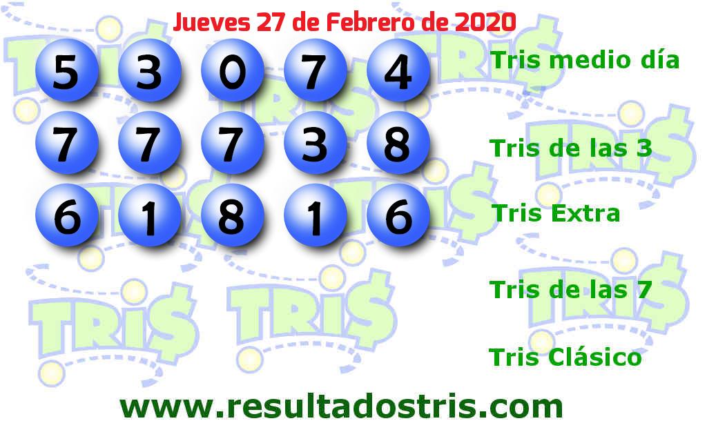 Boleto del Tris Extra del 2020-02-27
