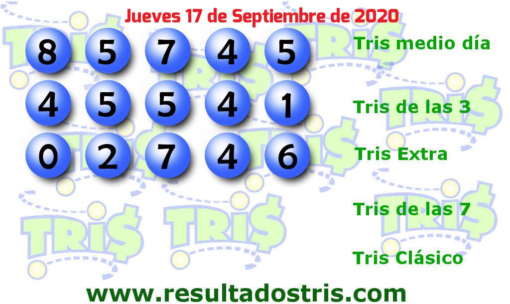 Boleto del Tris Extra del 2020-09-17