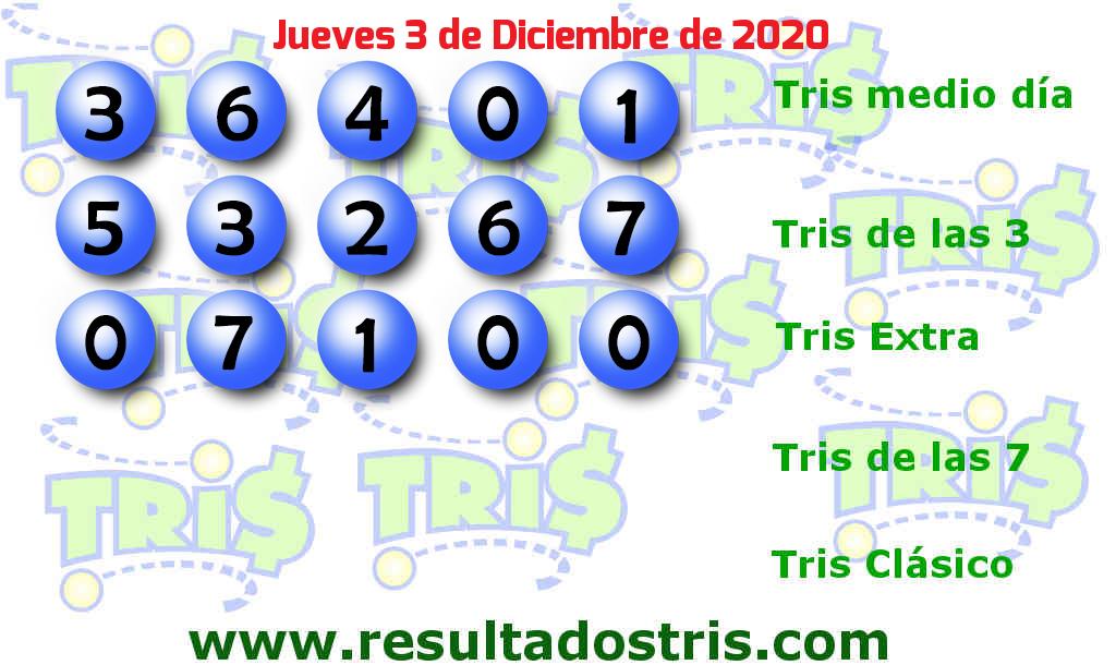 Boleto del Tris Extra del 2020-12-03