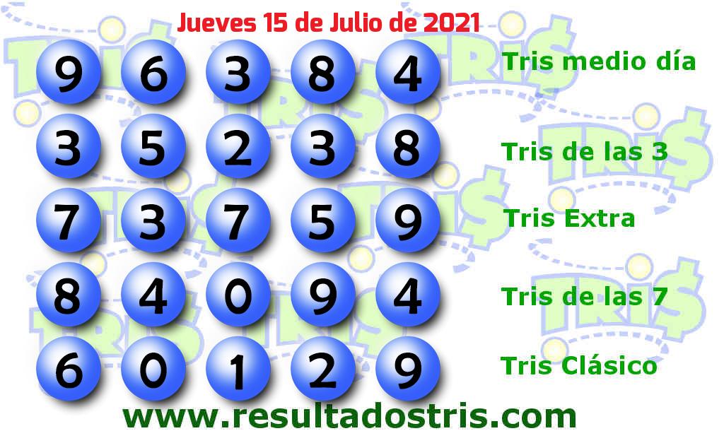 Resultados Tris Clásico del 2021-07-15 Boleto del Tris Clásico del 2021-07-15