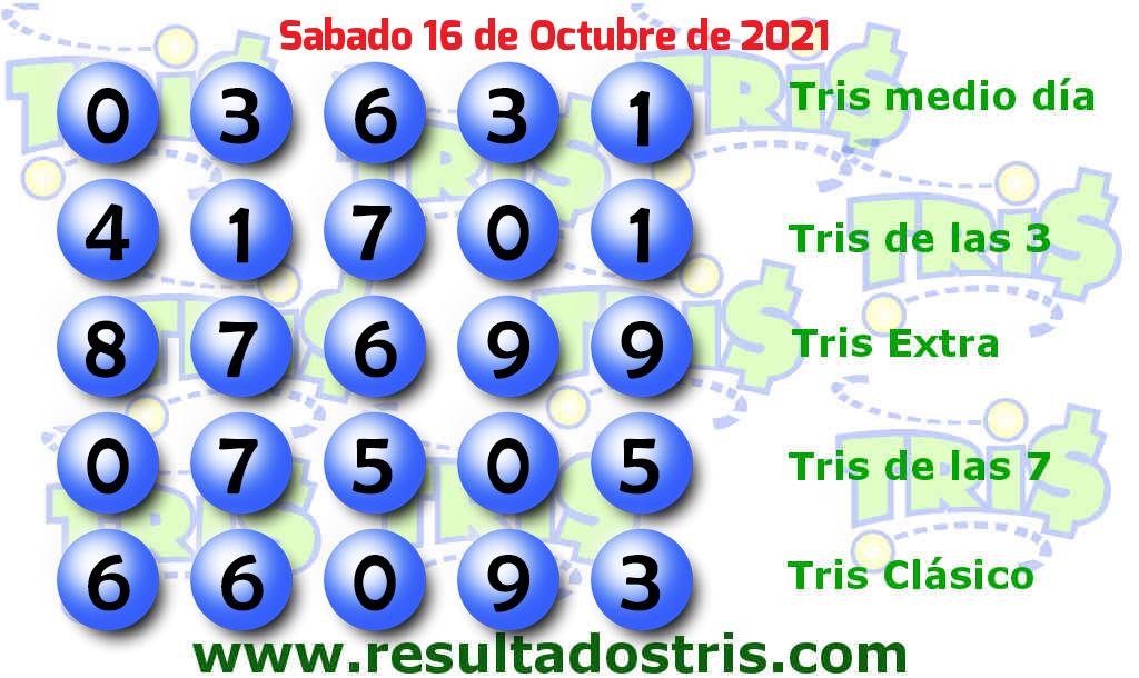 Resultados Tris Clásico del 2021-10-16 Boleto del Tris Clásico del 2021-10-16