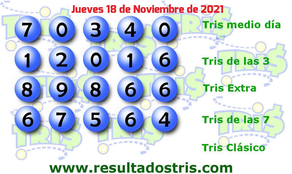 Boleto del Tris De las Siete del 2021-11-18