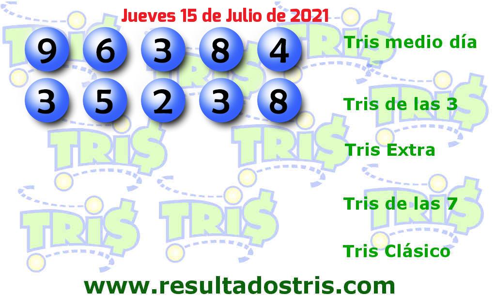 Boleto del Tris De las Tres del 2021-07-15