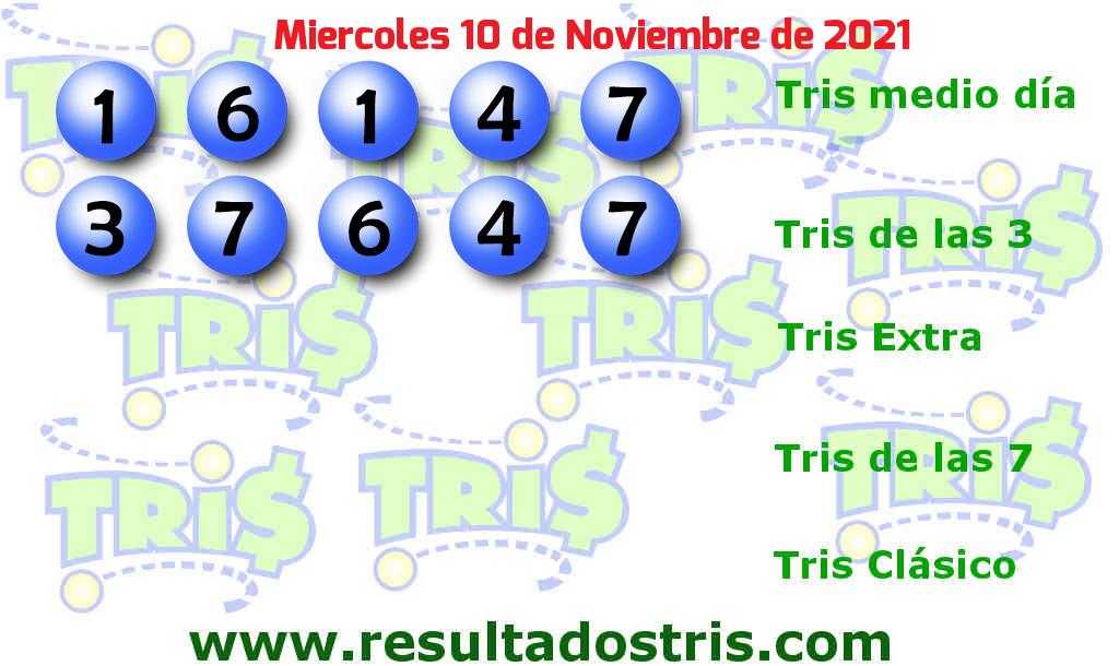Resultados Tris De las Tres del 2021-11-10 Boleto del Tris De las Tres del 2021-11-10