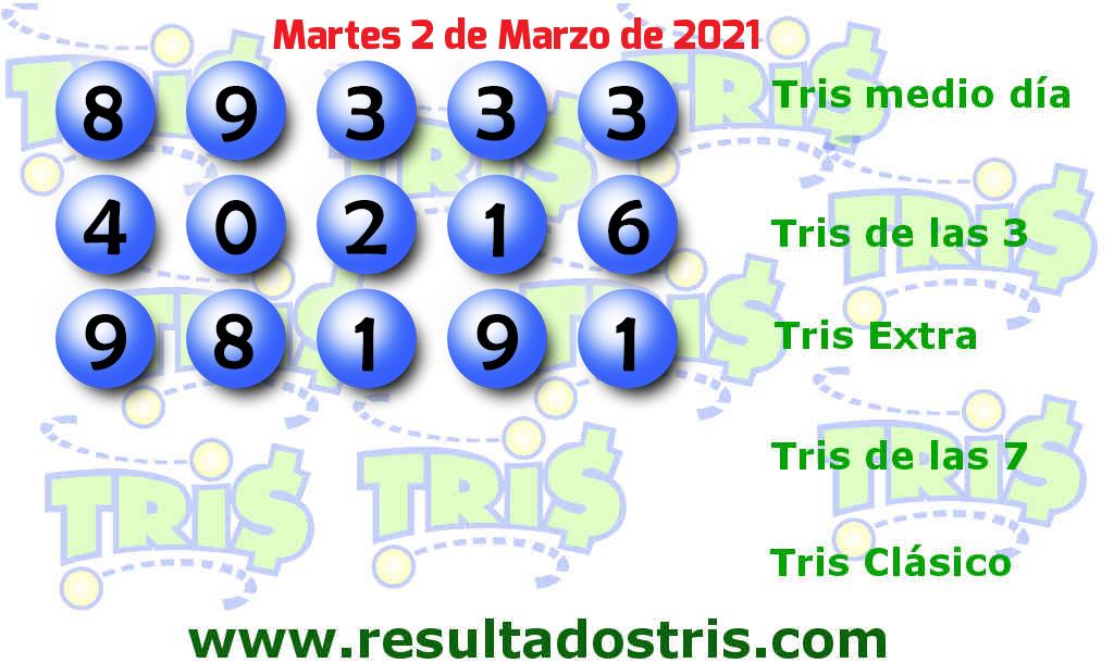 Boleto del Tris Extra del 2021-03-02