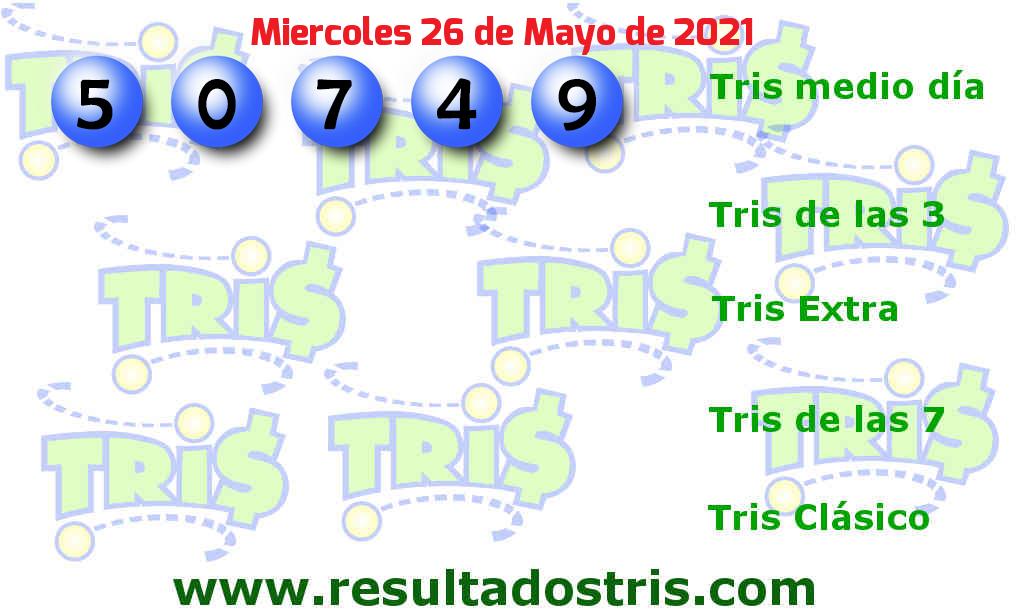 Resultados Tris Medio Día del 2021-05-26 Boleto del Tris Medio Día del 2021-05-26