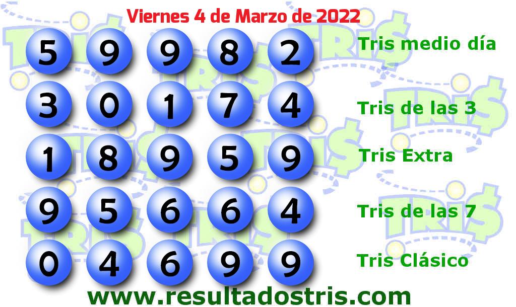 Resultados Tris Clásico del 2022-03-04 Boleto del Tris Clásico del 2022-03-04