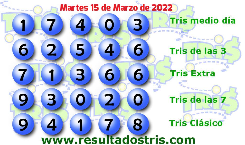 Resultados Tris Clásico del 2022-03-15 Boleto del Tris Clásico del 2022-03-15