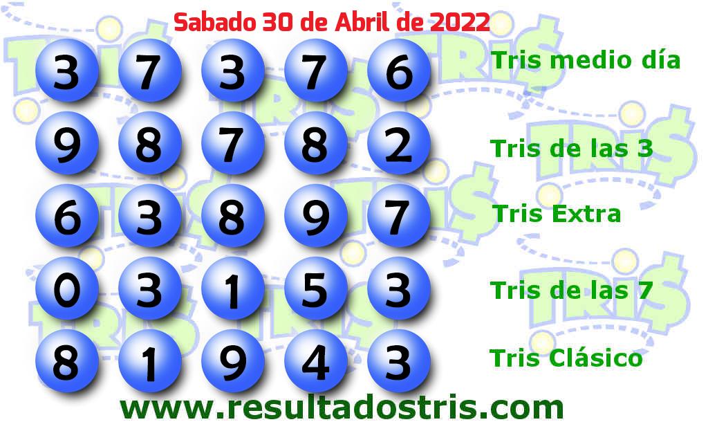 Resultados Tris Clásico del 2022-04-30 Boleto del Tris Clásico del 2022-04-30