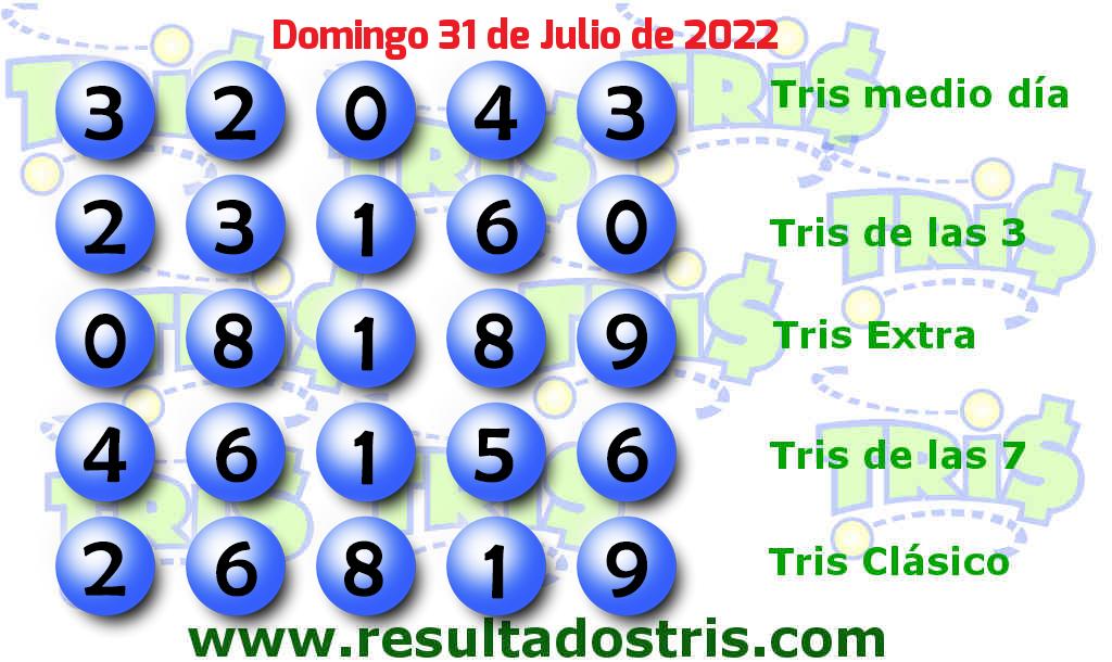 Resultados Tris Clásico del 2022-07-31 Boleto del Tris Clásico del 2022-07-31