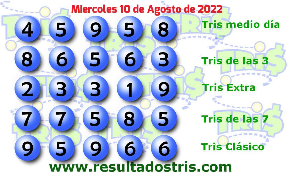 Resultados Tris Clásico del 2022-08-10 Boleto del Tris Clásico del 2022-08-10