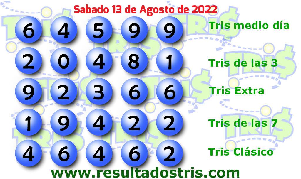 Resultados Tris Clásico del 2022-08-13 Boleto del Tris Clásico del 2022-08-13