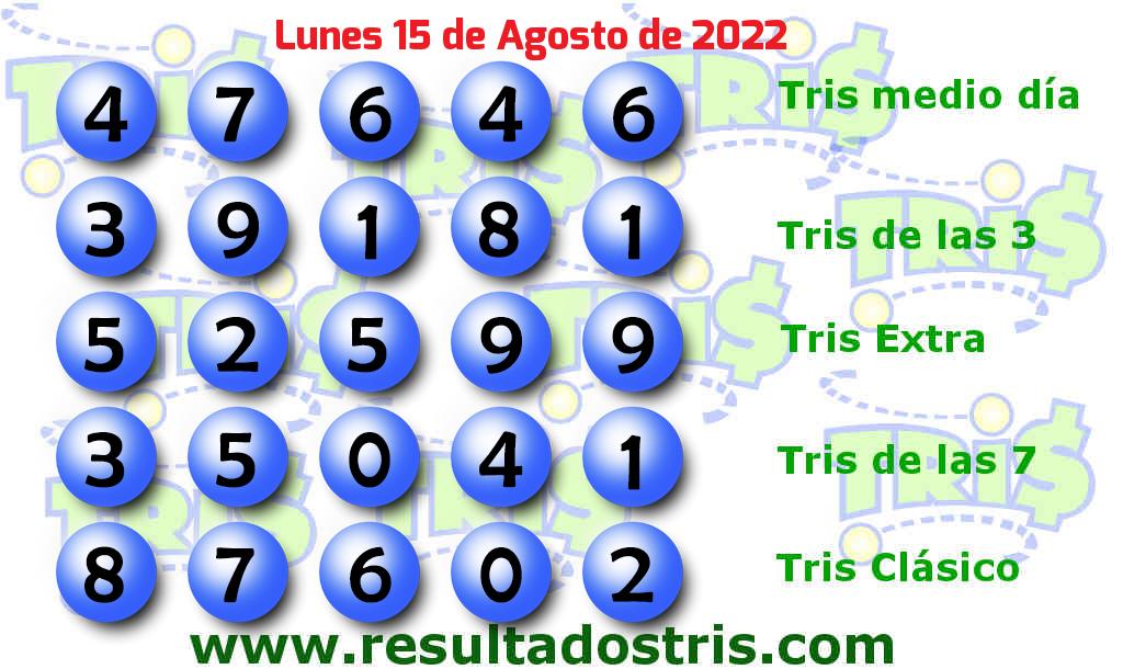 Resultados Tris Clásico del 2022-08-15 Boleto del Tris Clásico del 2022-08-15