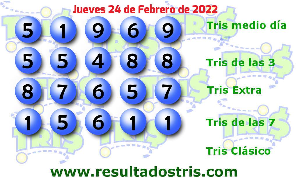 Resultados Tris De las Siete del 2022-02-24 Boleto del Tris De las Siete del 2022-02-24
