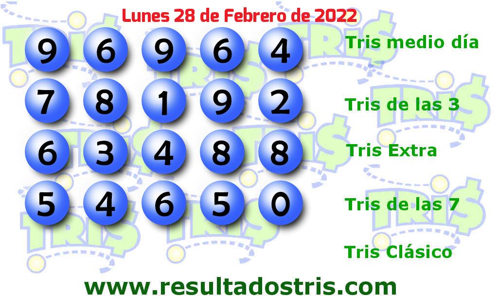 Resultados Tris De las Siete del 2022-02-28 Boleto del Tris De las Siete del 2022-02-28