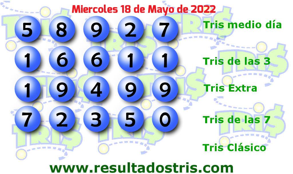 Resultados Tris de las Siete Boleto del Tris de las Siete 2022-05-18