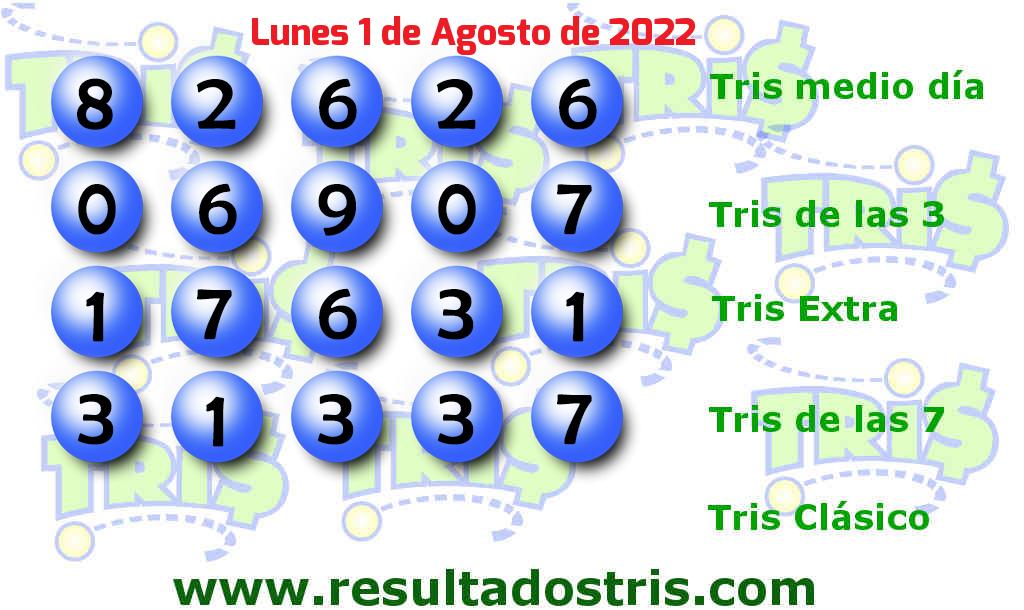 Resultados Tris De las Siete del 2022-08-01 Boleto del Tris De las Siete del 2022-08-01