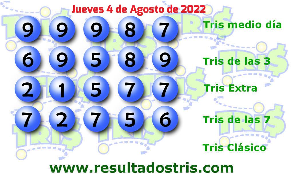 Resultados Tris De las Siete del 2022-08-04 Boleto del Tris De las Siete del 2022-08-04