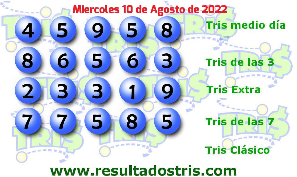 Resultados Tris De las Siete del 2022-08-10 Boleto del Tris De las Siete del 2022-08-10