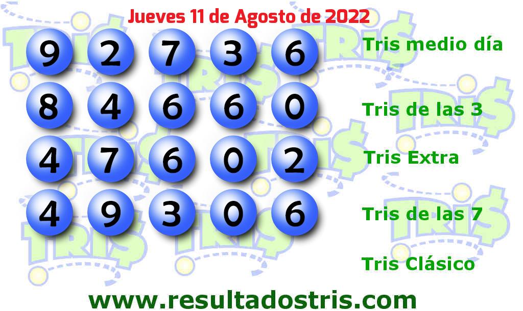 Boleto del Tris De las Siete del 2022-08-11