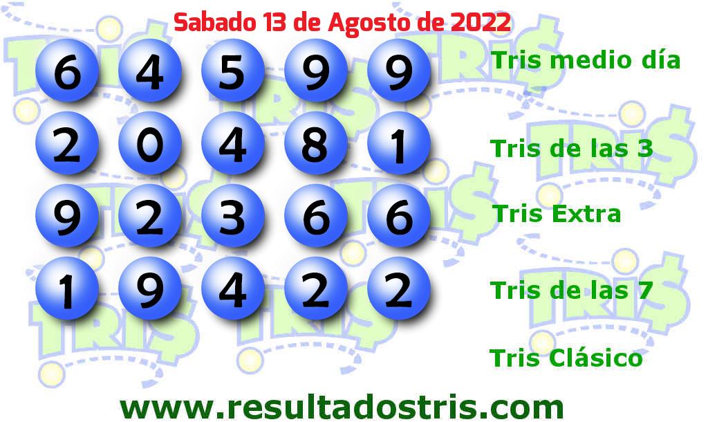 Resultados Tris De las Siete del 2022-08-13 Boleto del Tris De las Siete del 2022-08-13