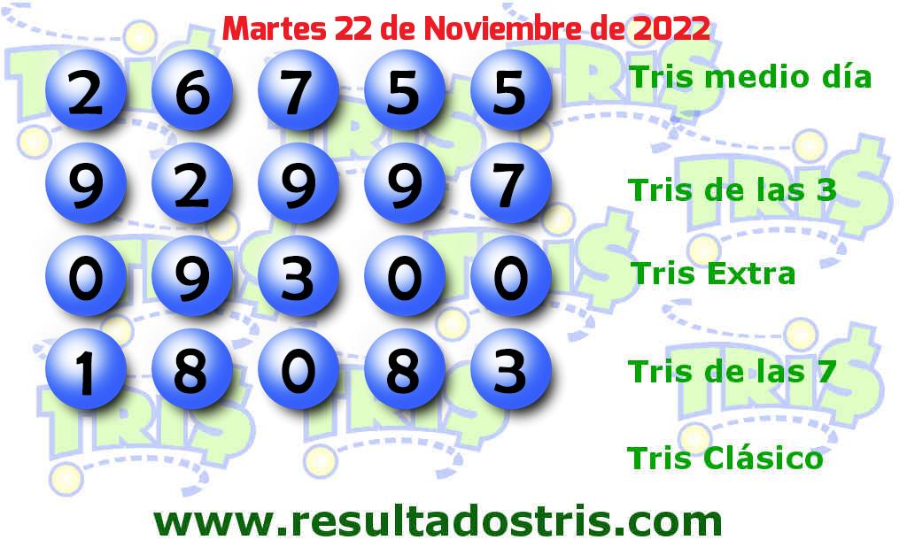 Boleto del Tris De las Siete del 2022-11-22