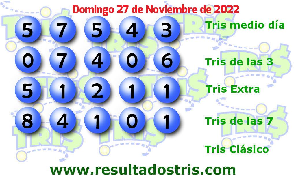 Boleto del Tris De las Siete del 2022-11-27