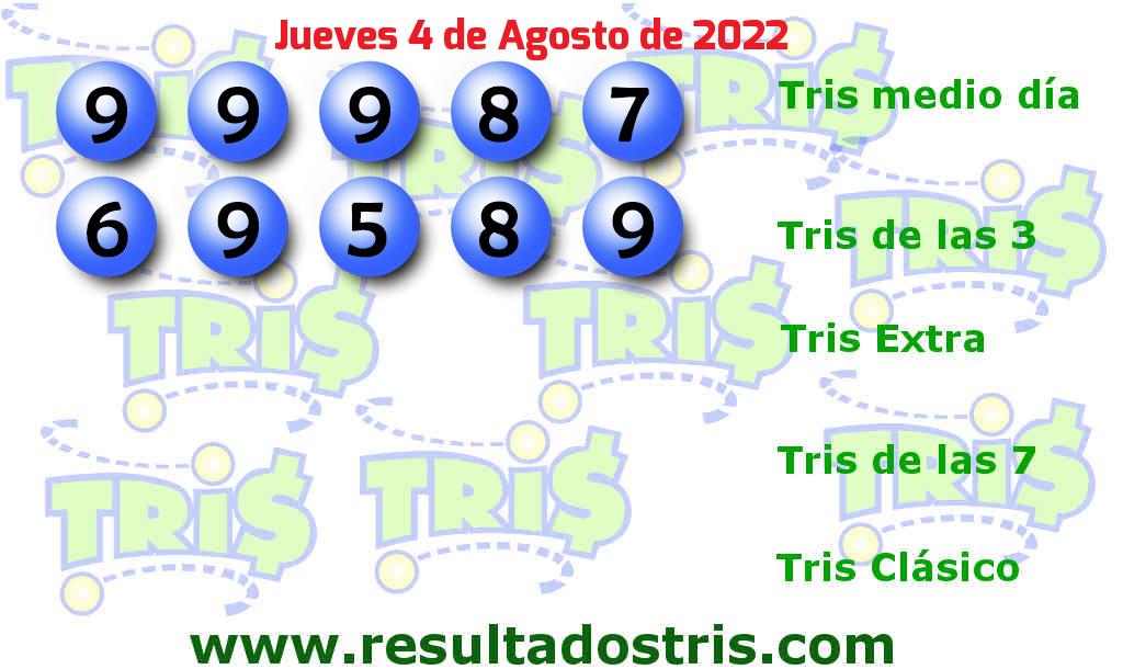 Boleto del Tris De las Tres del 2022-08-04