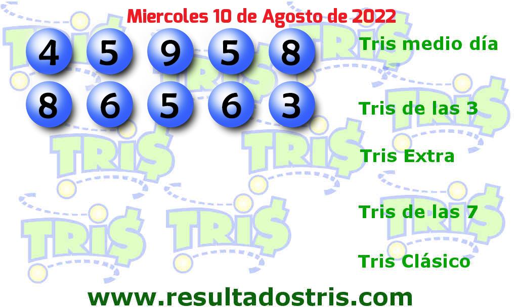 Resultados Tris De las Tres del 2022-08-10 Boleto del Tris De las Tres del 2022-08-10