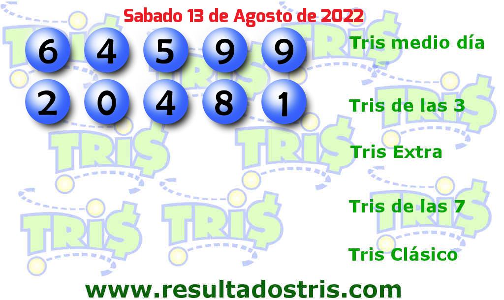 Resultados Tris De las Tres del 2022-08-13 Boleto del Tris De las Tres del 2022-08-13