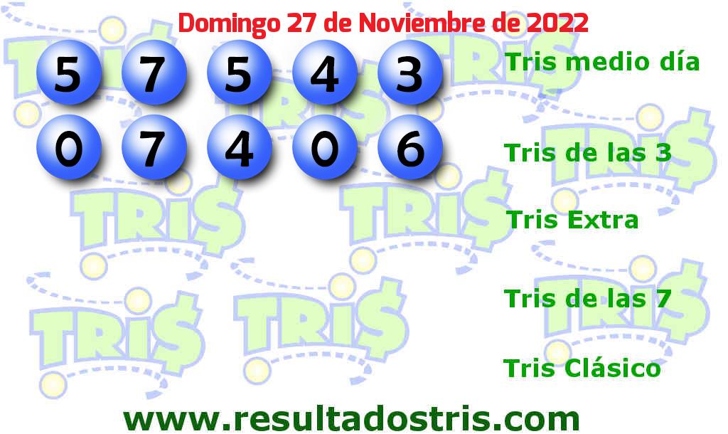Resultados Tris De las Tres del 2022-11-27 Boleto del Tris De las Tres del 2022-11-27