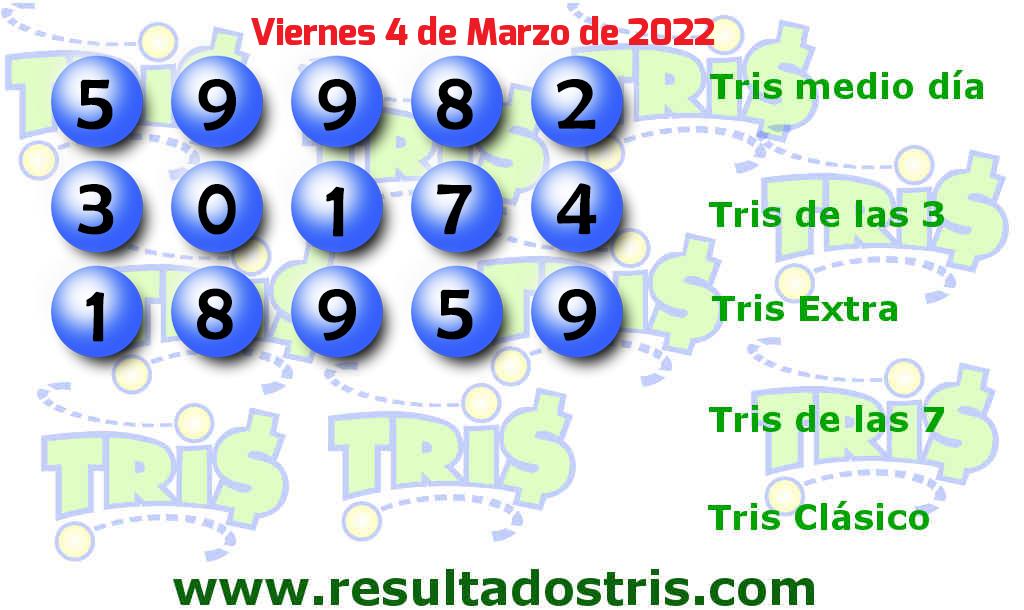 Boleto del Tris Extra del 2022-03-04