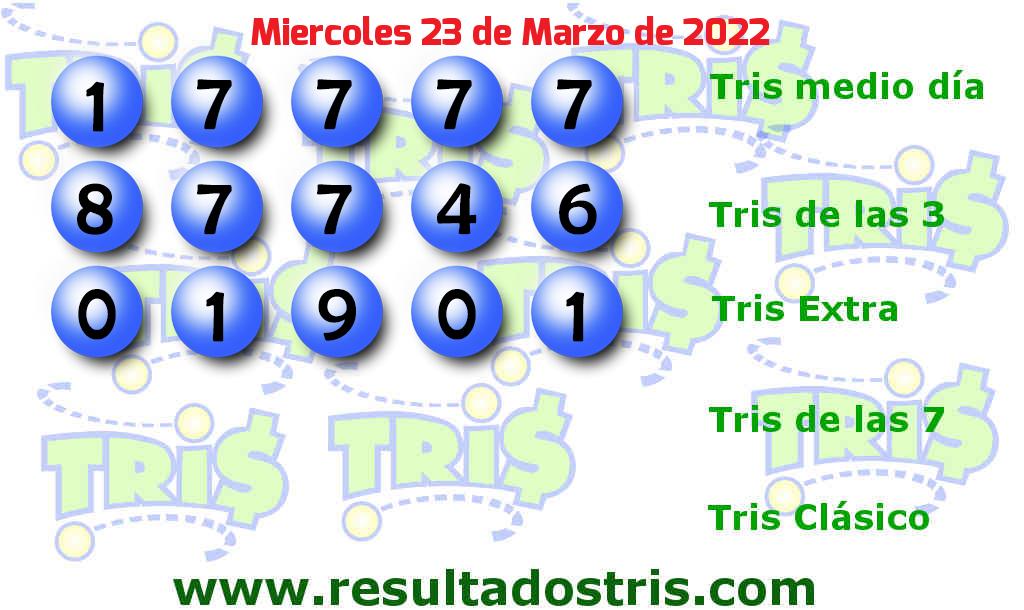 Resultados Tris Extra del 2022-03-23 Boleto del Tris Extra del 2022-03-23