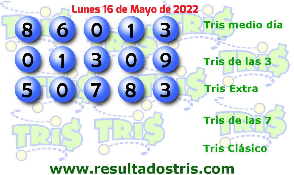 Resultados Tris Extra del 2022-05-16 Boleto del Tris Extra del 2022-05-16