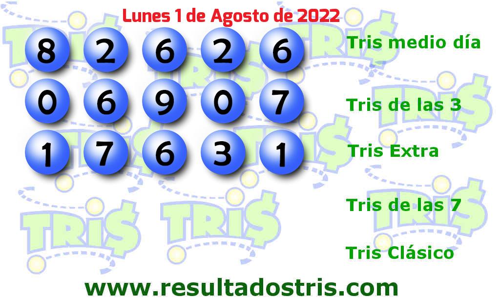Resultados Tris Extra del 2022-08-01 Boleto del Tris Extra del 2022-08-01