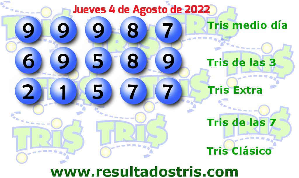Boleto del Tris Extra del 2022-08-04