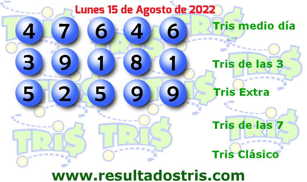 Resultados Tris Extra del 2022-08-15 Boleto del Tris Extra del 2022-08-15