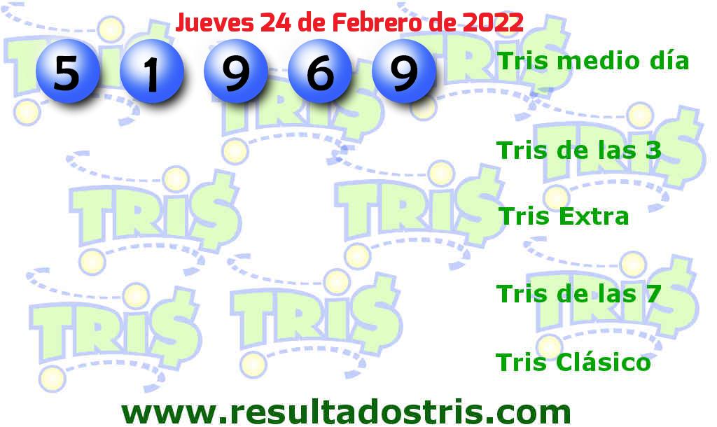 Resultados Tris Medio Día del 2022-02-24 Boleto del Tris Medio Día del 2022-02-24