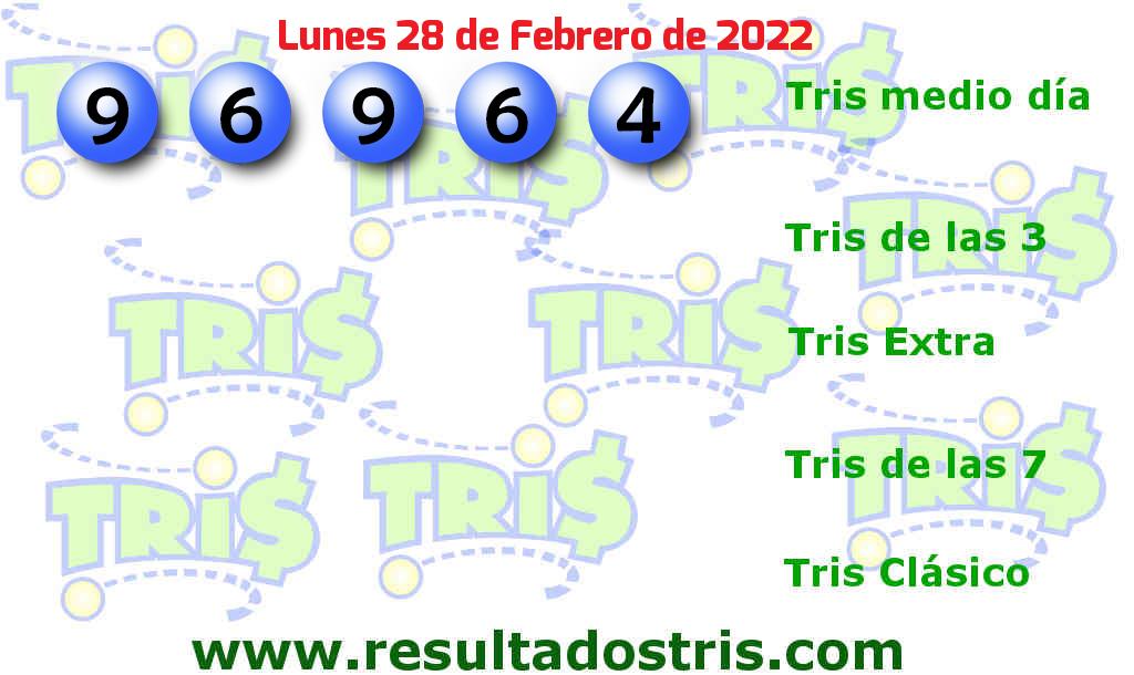 Resultados Tris Medio Día del 2022-02-28 Boleto del Tris Medio Día del 2022-02-28