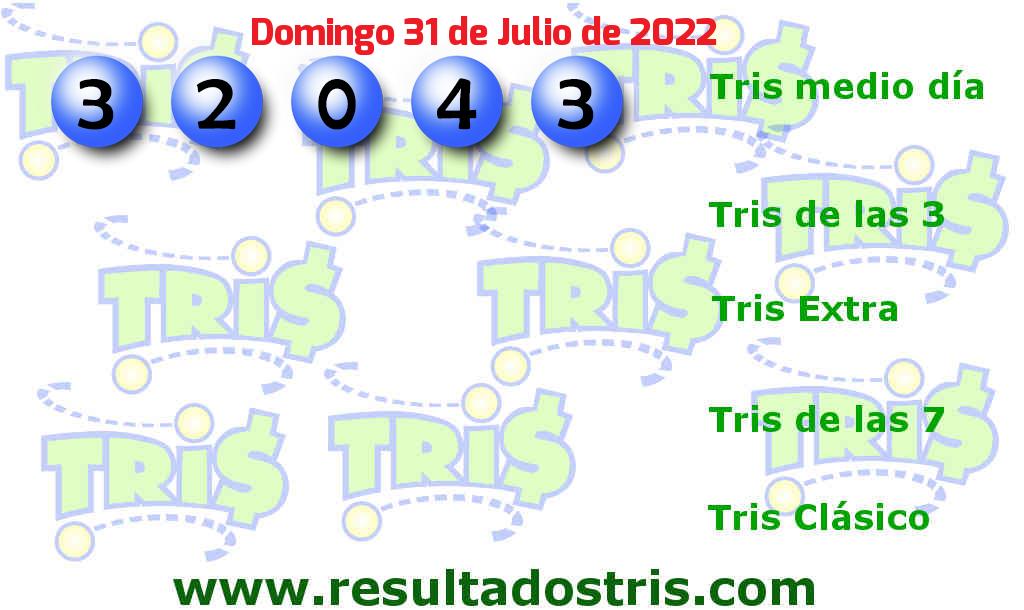 Resultados Tris Medio Día del 2022-07-31 Boleto del Tris Medio Día del 2022-07-31