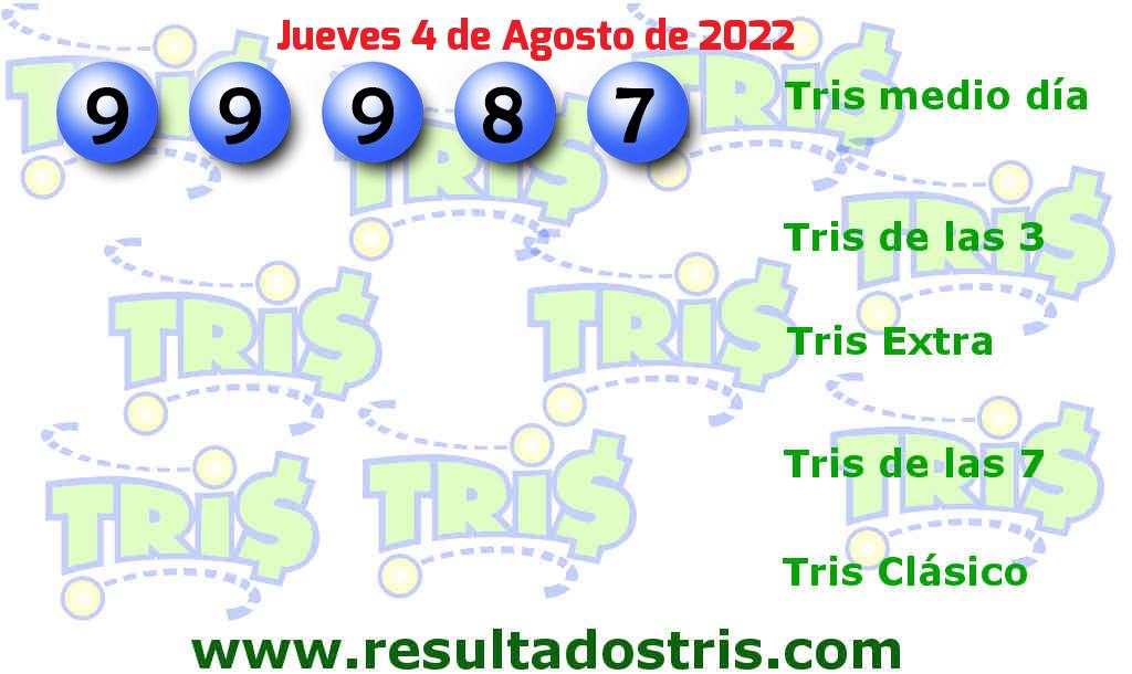 Resultados Tris Medio Día del 2022-08-04 Boleto del Tris Medio Día del 2022-08-04