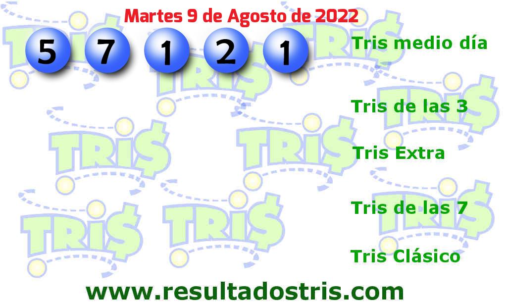 Resultados Tris Medio Día del 2022-08-09 Boleto del Tris Medio Día del 2022-08-09