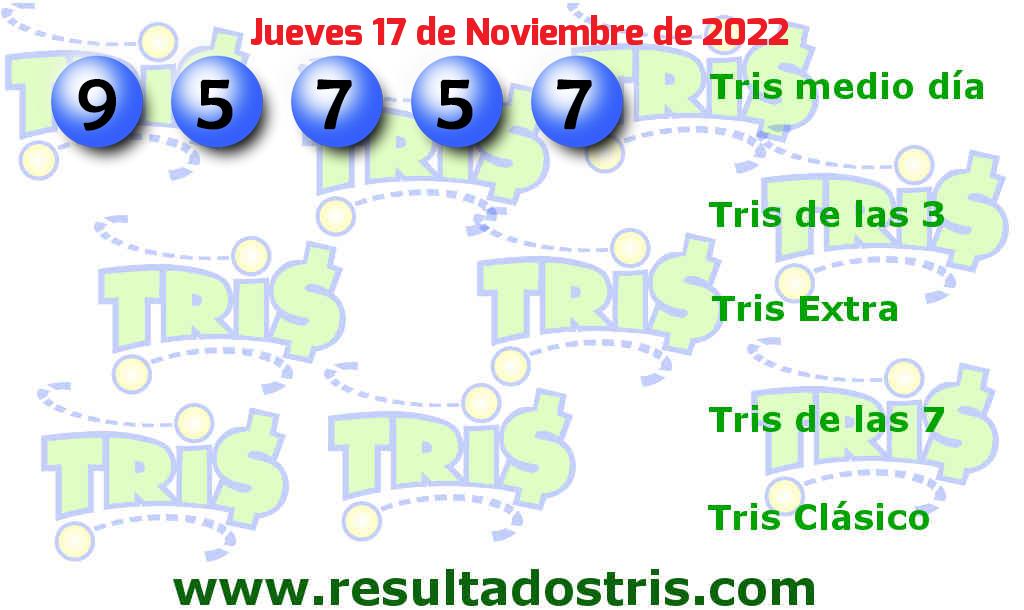 Resultados Tris Medio Día del 2022-11-17 Boleto del Tris Medio Día del 2022-11-17