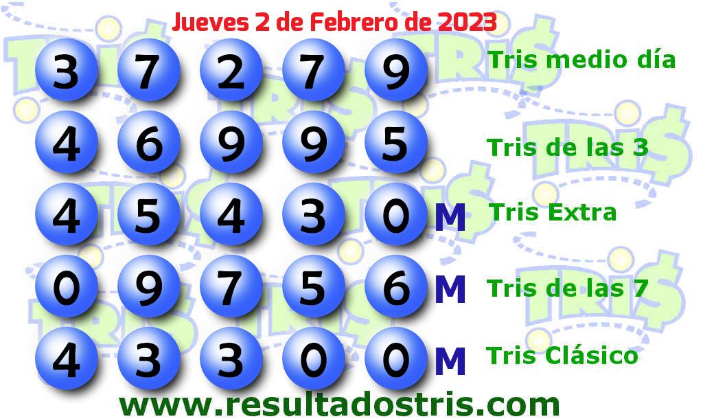 Resultados Tris Clásico del 2023-02-02 Boleto del Tris Clásico del 2023-02-02