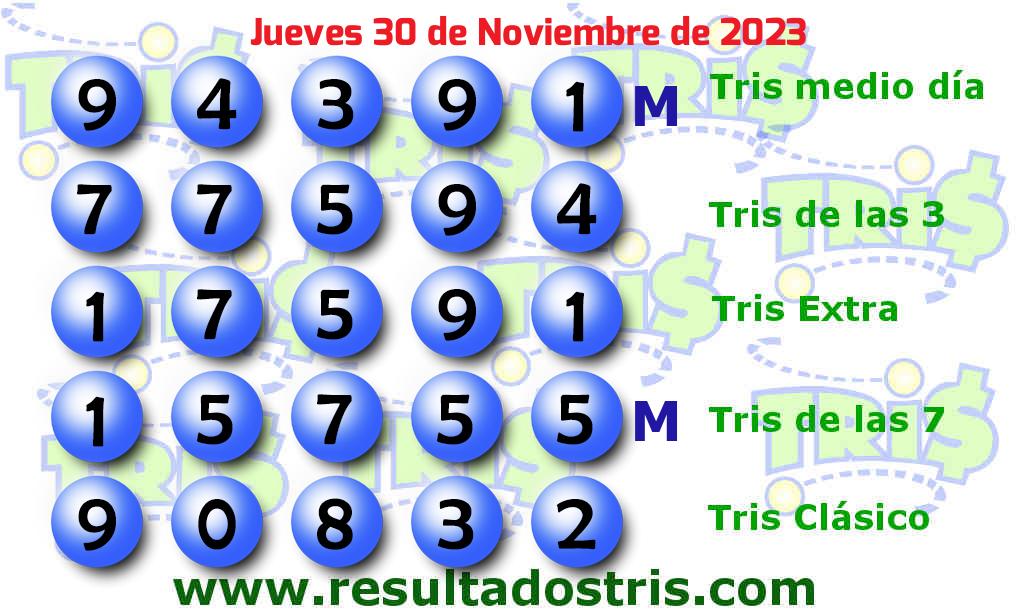 Resultados Tris Clásico Boleto del Tris Clásico del 2023-11-30