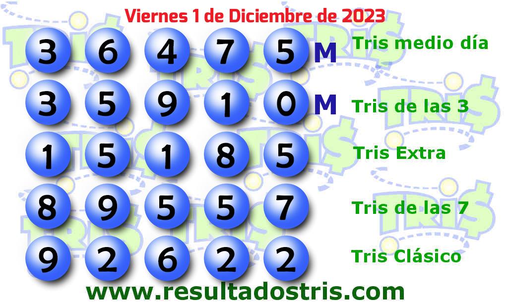 Resultados Tris Clásico Boleto del Tris Clásico 2023-12-01