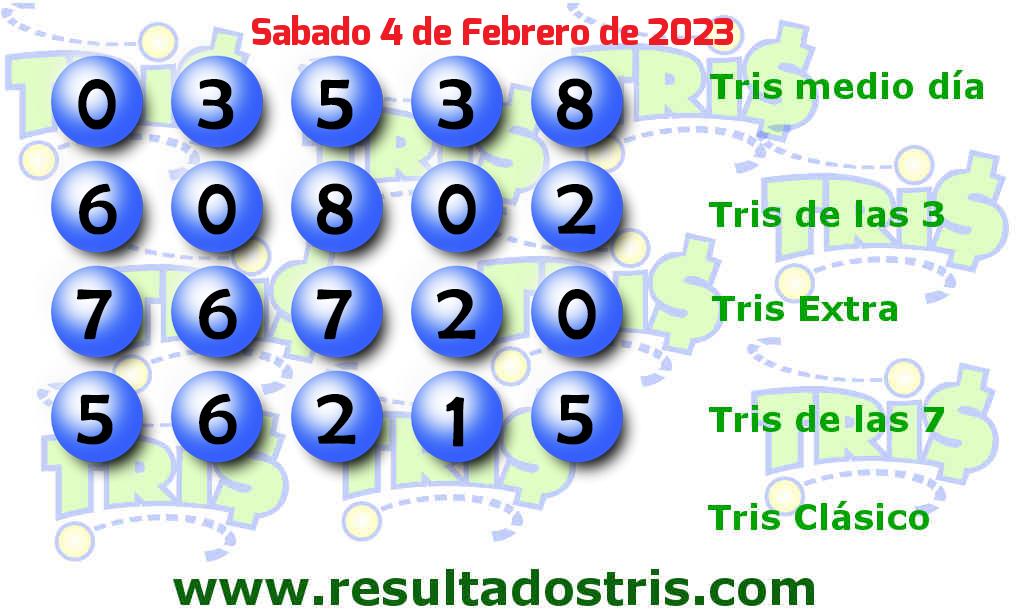 Resultados Tris de las Siete Boleto del Tris de las Siete 2023-02-04