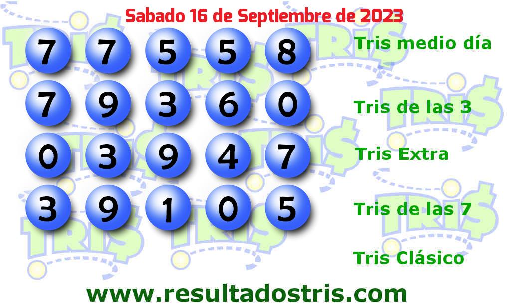 Resultados Tris De las Siete del 2023-09-16 Boleto del Tris De las Siete del 2023-09-16