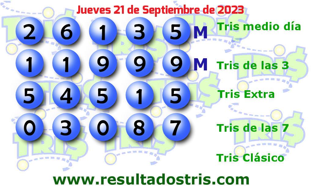 Resultados Tris De las Siete del 2023-09-21 Boleto del Tris De las Siete del 2023-09-21