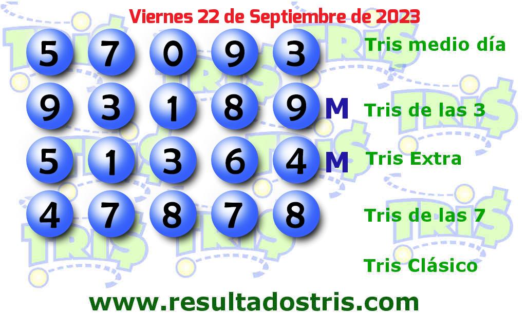 Resultados Tris De las Siete Boleto del Tris De las Siete del 2023-09-22
